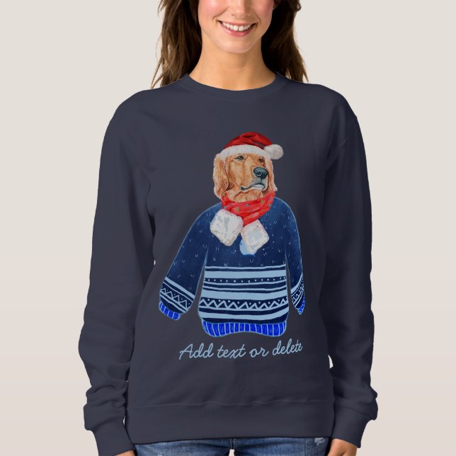 Cute Golden Retriever Ugly jul Mamma T Shirt (Framsida)