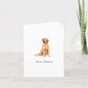 Cute Golden Retriever, vattenfärg, vikt Tack Kort