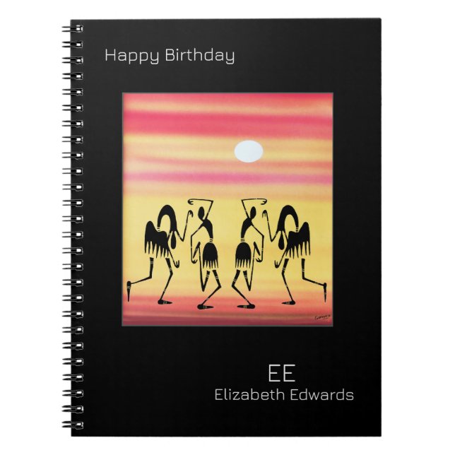 Cute, Golden Sunset, Break Dance Birthday Anteckningsbok (Framsidan)