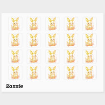Cute Golden Yellow Bunny Baby Pastel Shower Party