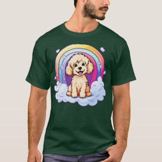 Cute Goldendle Rainbow Cloud Puppy Hund Kawaii Ani T Shirt