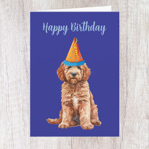 Cute Goldendoodle Birthday Card Kort