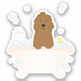 Cute Goldendoodle Bubble Bath Klistermärken