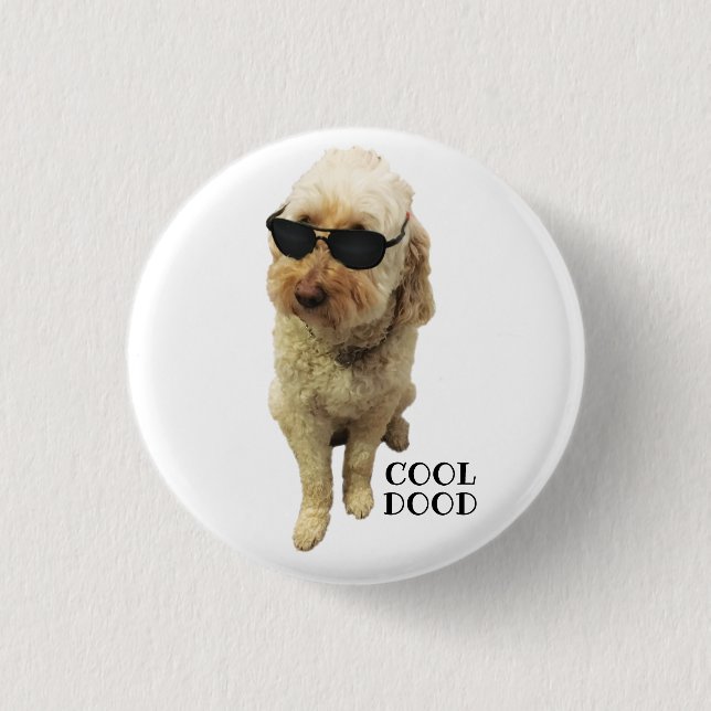Cute GoldenDoodle, Coola Dood Knapp (Framsida)