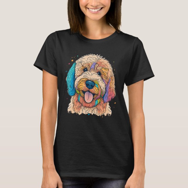 Cute Goldendoodle Dog on Golden Doodle  1 T Shirt (Framsida)