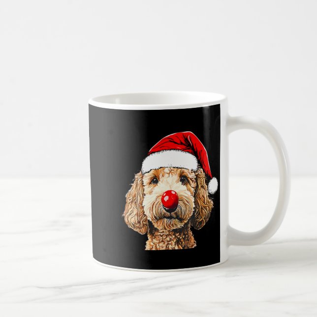 Cute Goldendoodle Dogs Christmas Santa Golden Dood Kaffemugg (Höger)