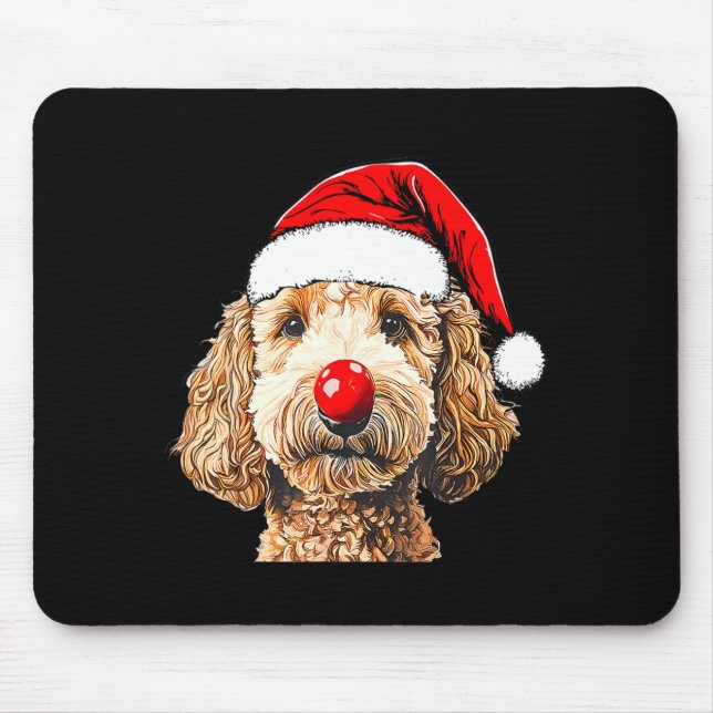 Cute Goldendoodle Dogs Christmas Santa Golden Dood Musmatta (Framsidan)