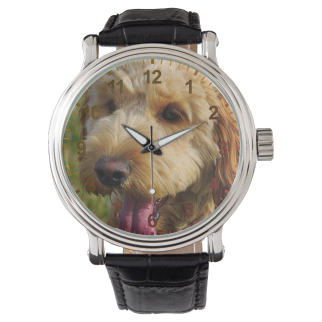 Cute Goldendoodle Hund Armbandsur (Framsida)