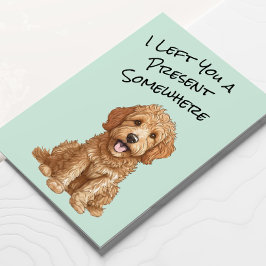 Cute Goldendoodle Hund Grattis på födelsedagen Car Inbjudan