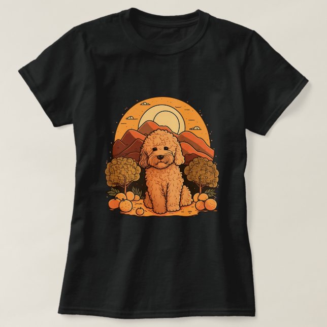 Cute Goldendoodle Hund på Golden Doodle Älskare 1 T Shirt (Design framsida)