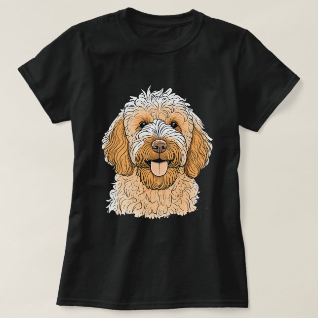 Cute Goldendoodle Hund på Golden Doodle Älskare T Shirt (Design framsida)