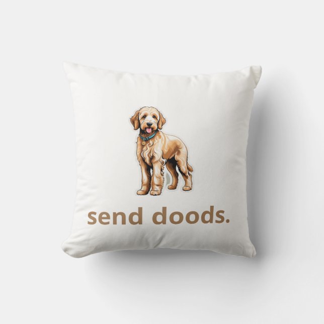 Cute Goldendoodle-Hund "Send Doods" Kudde (Framsida)