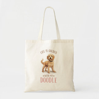 Cute Goldendoodle Hund Tote Bag Tygkasse