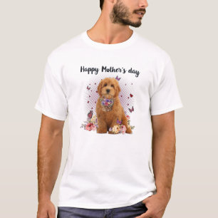 Cute Goldendoodle Mamma Flower Lycklig Mors dag Lo T Shirt