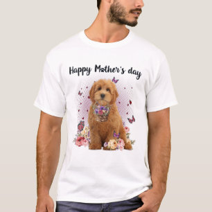 Cute Goldendoodle Mamma Flower Lycklig Mors dag Lo T Shirt