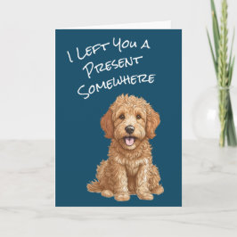Cute Goldendoodle Puppy Grattis på födelsedagen Ca Inbjudan