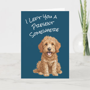 Cute Goldendoodle Puppy Grattis på födelsedagen Ca Inbjudan