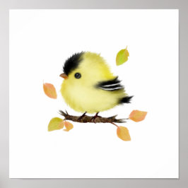 Cute Goldfinch Bird Poster Skriv ut