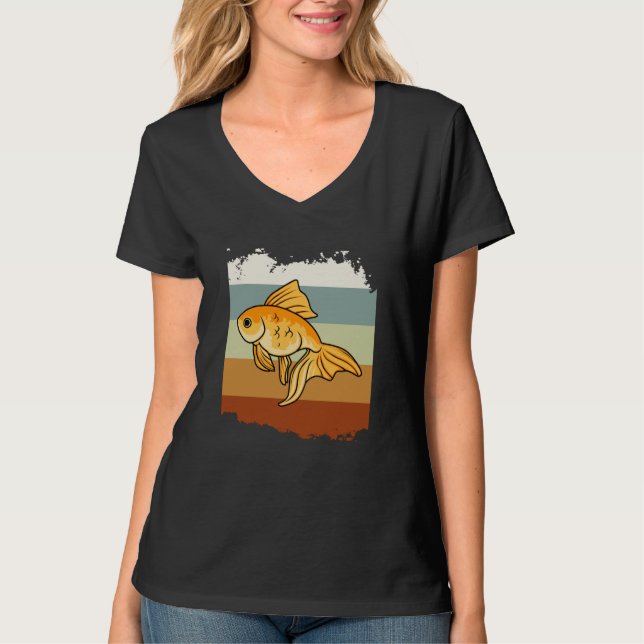 Cute Goldfish Aquarium Artsy Fish T Shirt (Framsida)