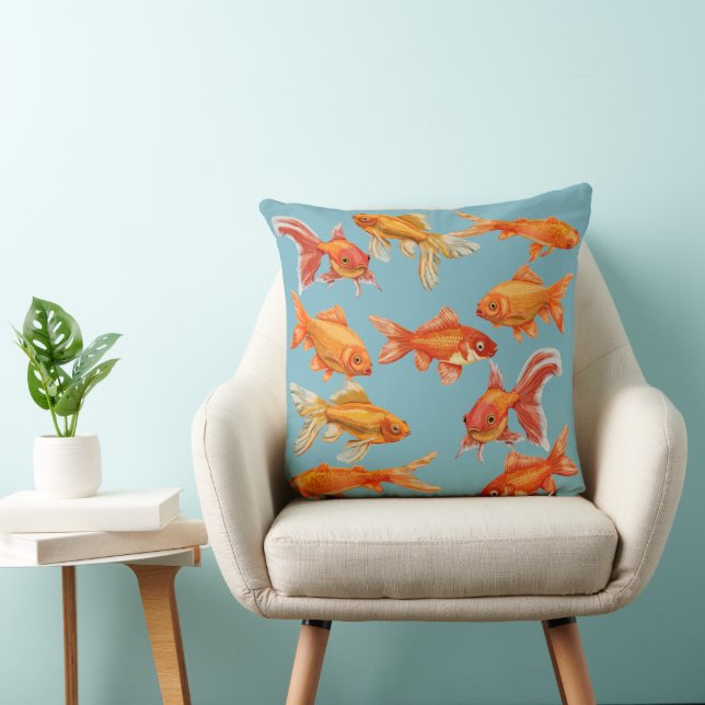 Cute Goldfish Coastal Kudde (Stol)