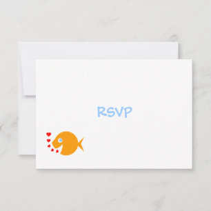 Cute Goldfish & Hearts Beach Wedding OSA kort