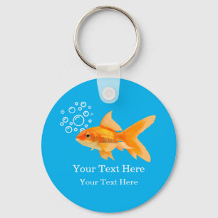 Cute Goldfish Message Button Keychain Nyckelring