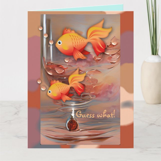 Cute goldfish och kundens textfödelsedag kort (Framsida)
