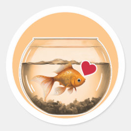 Cute Goldfish Runt Klistermärke