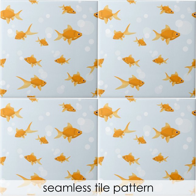 Cute Goldfish Swimming i Vatten Kakelplatta (Cute Goldfish Swimming in Water Ceramic Tile)