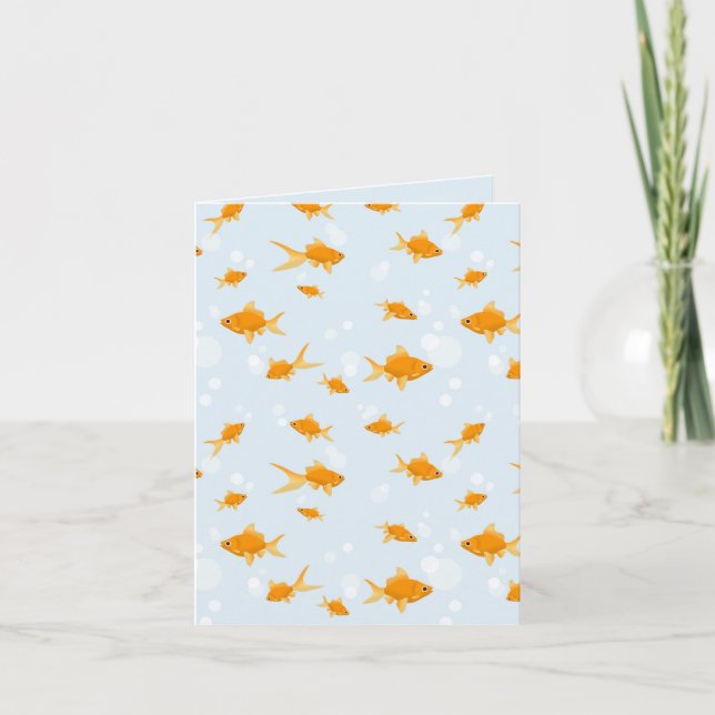 Cute Goldfish Swimming i Vatten Kort (Framsida)