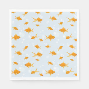 Cute Goldfish Swimming i Vatten Pappersservett