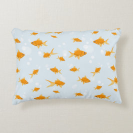 Cute Goldfish Swimming i Vatten Prydnadskudde