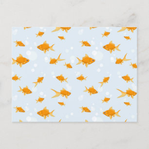 Cute Goldfish Swimming i Vatten Vykort