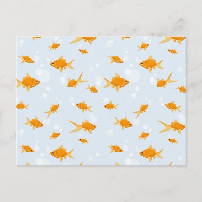 Cute Goldfish Swimming i Vatten Vykort (Framsida)