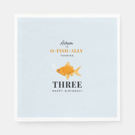 Cute Goldfish Swimming Vatten Barns födelsedag Par Pappersservett