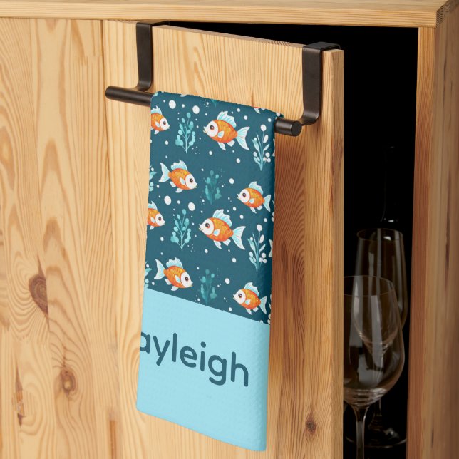 Cute Goldfish Towel Kökshandduk (Thirds Fold)