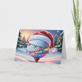 Cute Golf Ball and Santa Hat Helgkort