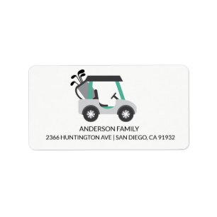 Cute Golf Cart-adressetikett Adressetikett