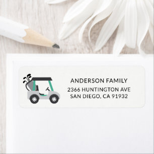 Cute Golf Cart-adressetikett Returadress Etikett