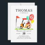 Cute Golf Cart Bag Balloon Kids Par-T Birthday Inbjudningar<br><div class="desc">Cute Golf Cart Bag Balloon Kids Par-T Birthday</div>