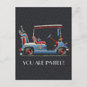 Cute Golf Cart Inbjudningar