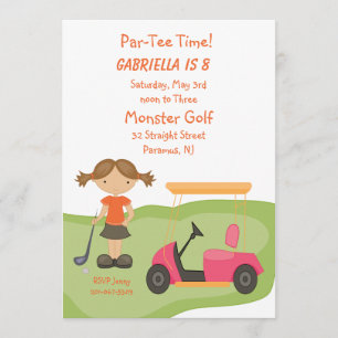 Cute Golf Girls Party-inbjudan Inbjudningar