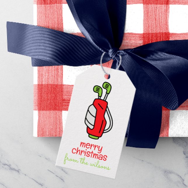Cute Golf-jul Presentetikett (Skapare uppladdad)