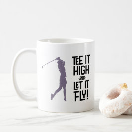 Cute Golf Tee Funny Humor Sports Lila Black Kaffemugg