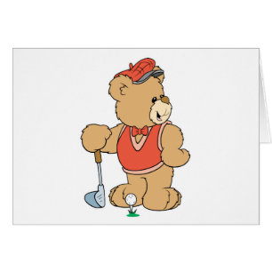 Cute Golfing Bear Hälsningskort