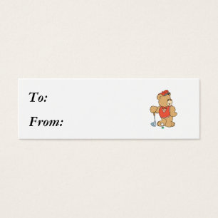 Cute Golfing Bear Litet Visitkort