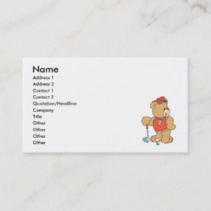 Cute Golfing Bear Visitkort