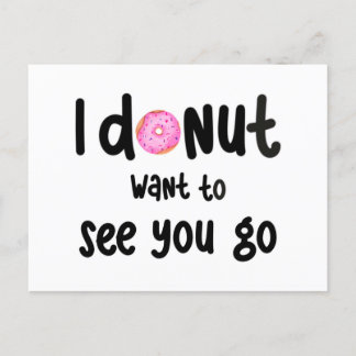 Cute goodbye greeting card - donut vykort
