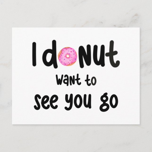 Cute goodbye greeting card - donut vykort (Framsida)