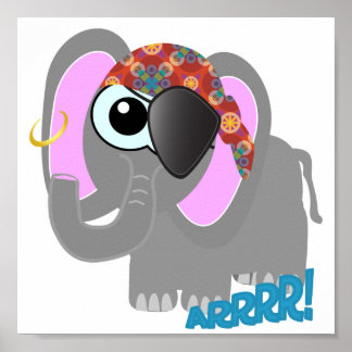 Cute Goofkins elephant pirat Poster